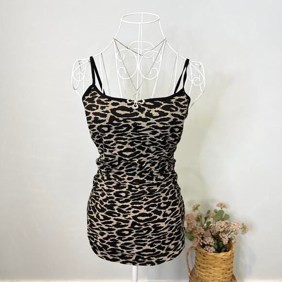 Stunning vintage y2k brown leopard print cami tank top - Picture 1 of 5